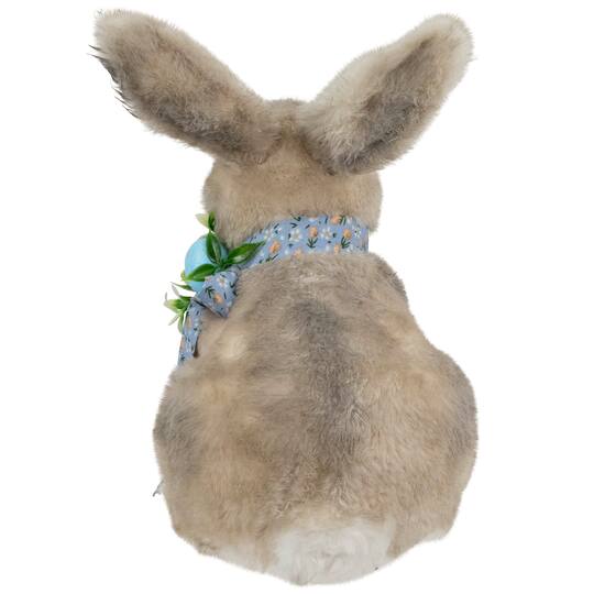 8" Plush Rabbit with Floral Bow Easter Figurine